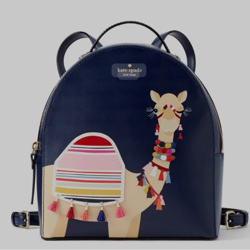 Kate Spade Navy Camel Graphic Backpack
